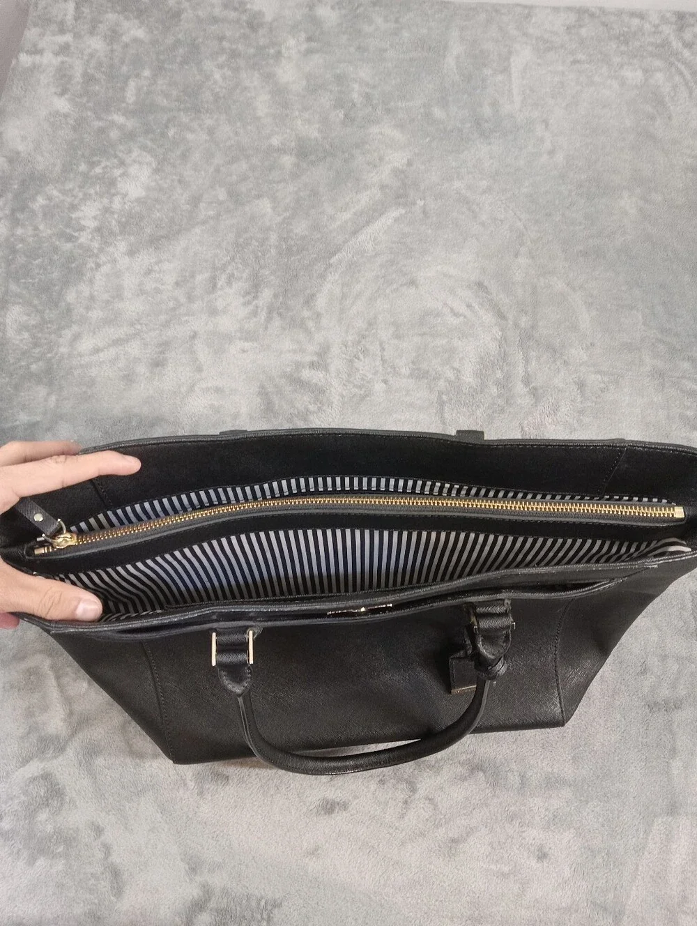 Kate Spade Women's Black Genuine Leather Tote Bag One Size